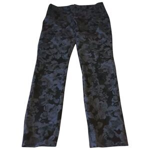 Banana Republic Floral Stretch Blue Jeans Low-Rise Tapered Leg Size 2 Women's